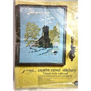 Creative Crewel Stitchery Kit "Church In The Wildwood" 16"x20" Design 100% Acryl